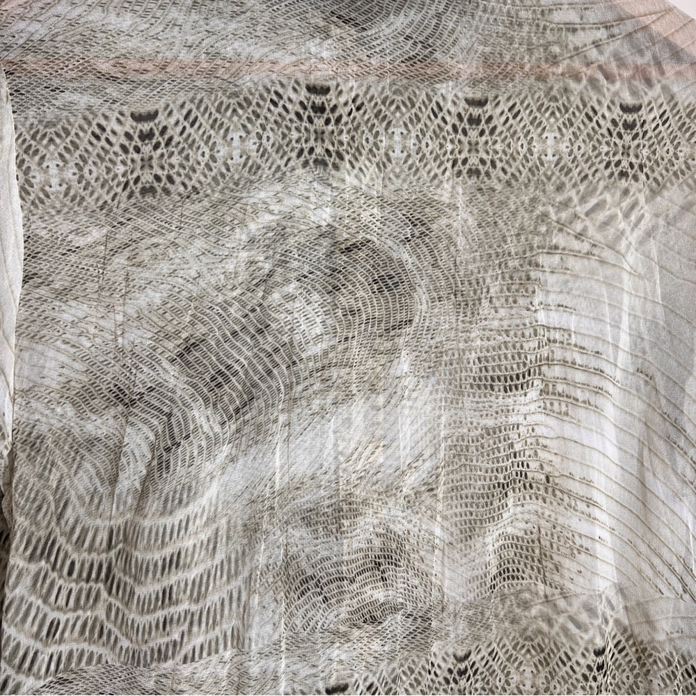 Zara Sheer Snake Print Blouse with Removable Tie Neck Size Small EUC - Picture 4 of 5